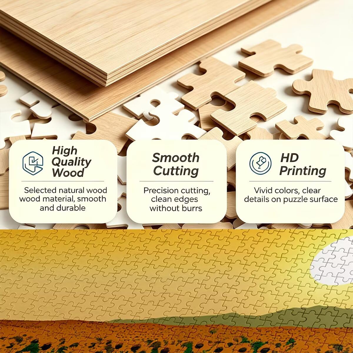 Puzzle 1000 Pezzi, Puzzle Girasole, Legno Pezzi, Regalo Donna Uomo -9577