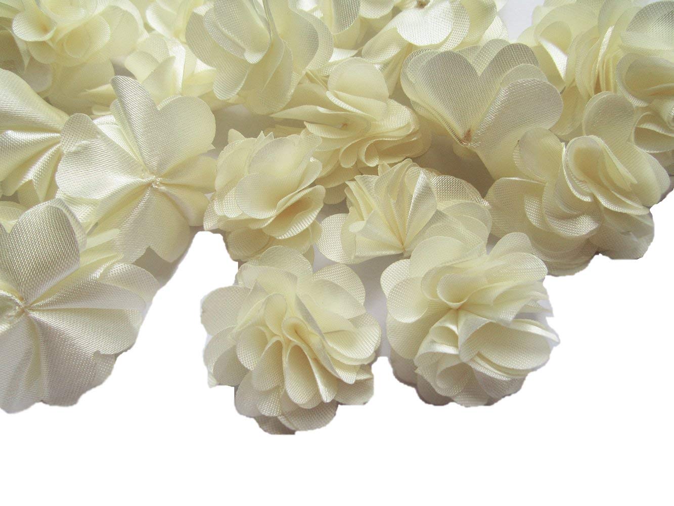 15 Satin-Blumen Für Haarschmuck & Deko – 6,3 Cm Seidenblumen In Gemischten Farben