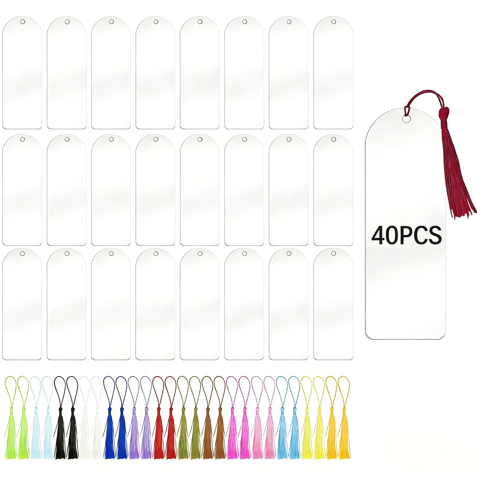 View 1 of ?40 Packs Bulk? Clear Acrylic Bookmarks Blanks (40, Acrylic-Semicircle)