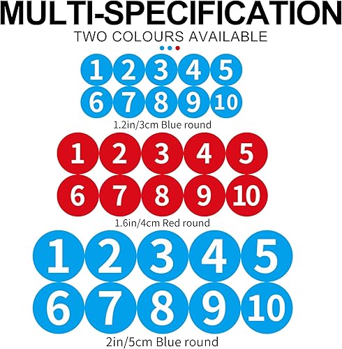 Miniatura 2 de 2 hojas de calcomanías de vinilo numeradas de círculos de 1 a 10, antidecoloración, impermeables, de 1.2 pulgadas, autoadhesivas, troqueladas,