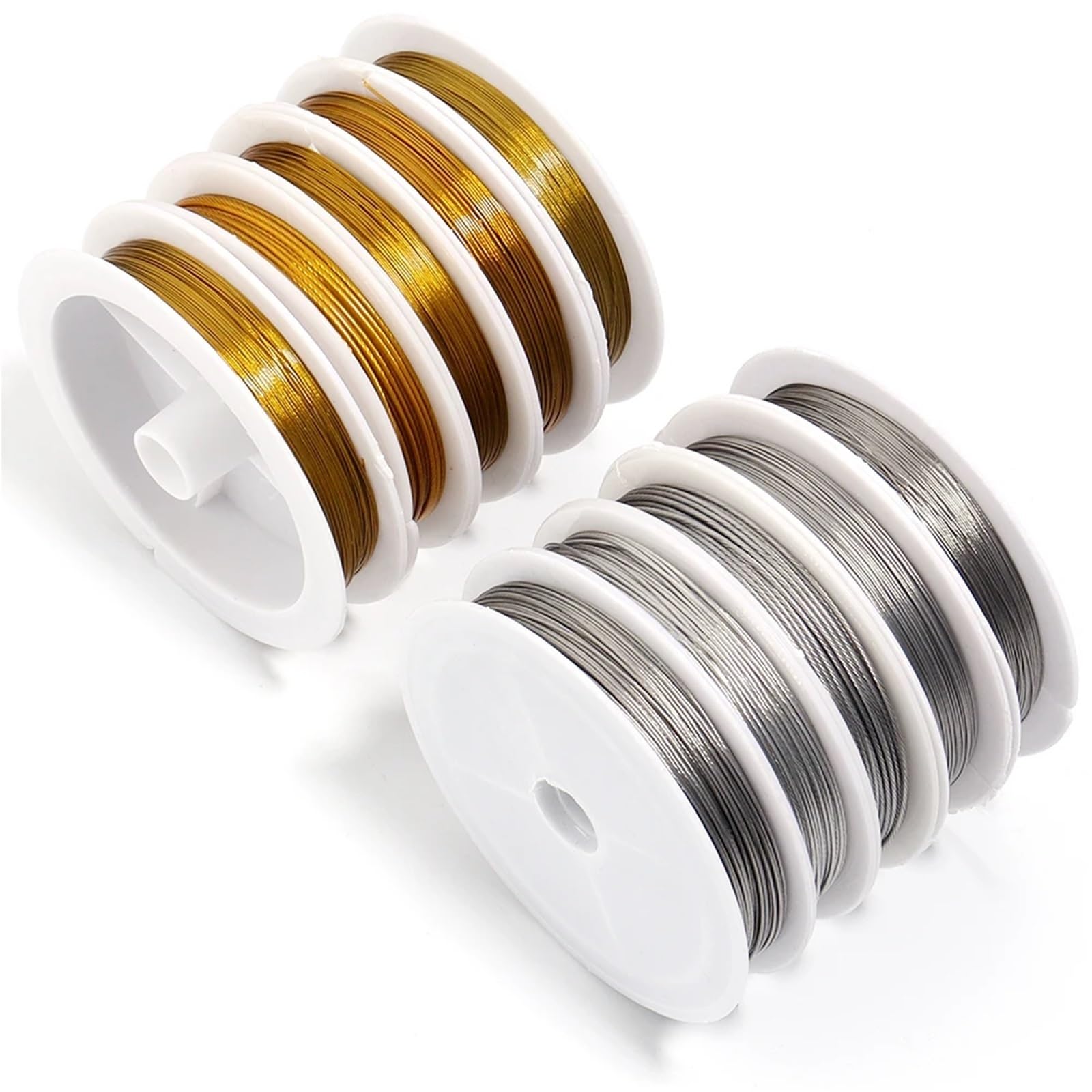 Elastyczny sznurek do bransoletek Drut jubilerski Linka ze stali nierdzewnej wędkarska tworzenia DIY Naszyjnik(Gold Color,0.8mm x 9m)