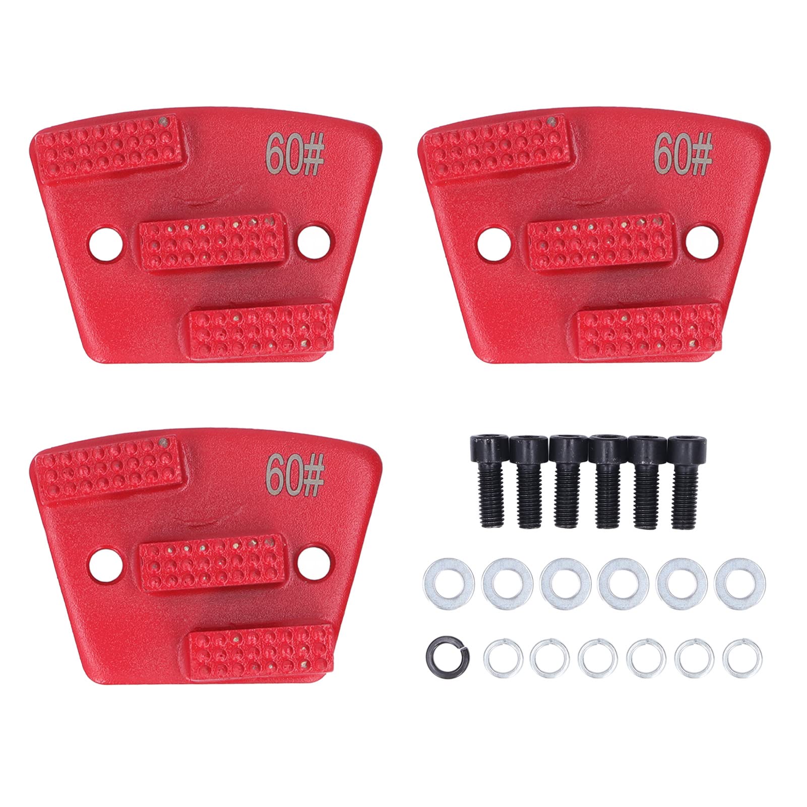 Diamentowe tarcze szlifierskie, Buty do szlifowania diamentów 3szt. Czerwony Grit60 3Teeth2Holes 30x10x10mm 8mmGwint Trapezowy