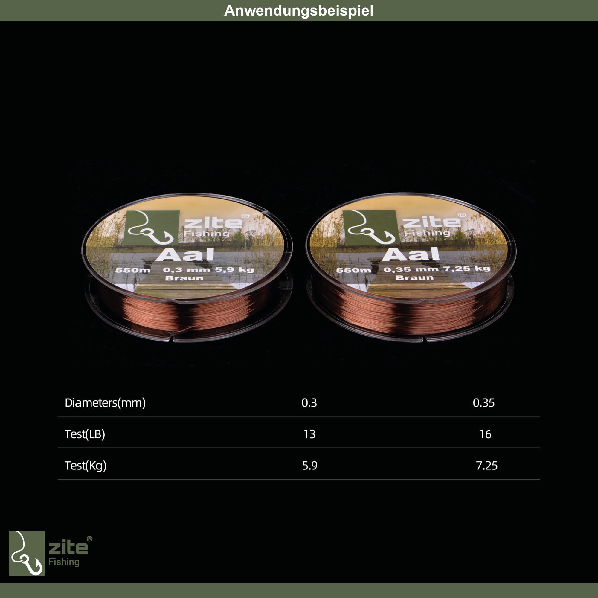 Fil De Pêche Monofil Zite Fishing 550m - Pour Truite, Anguille Et Brochet - Couleurs Adaptées