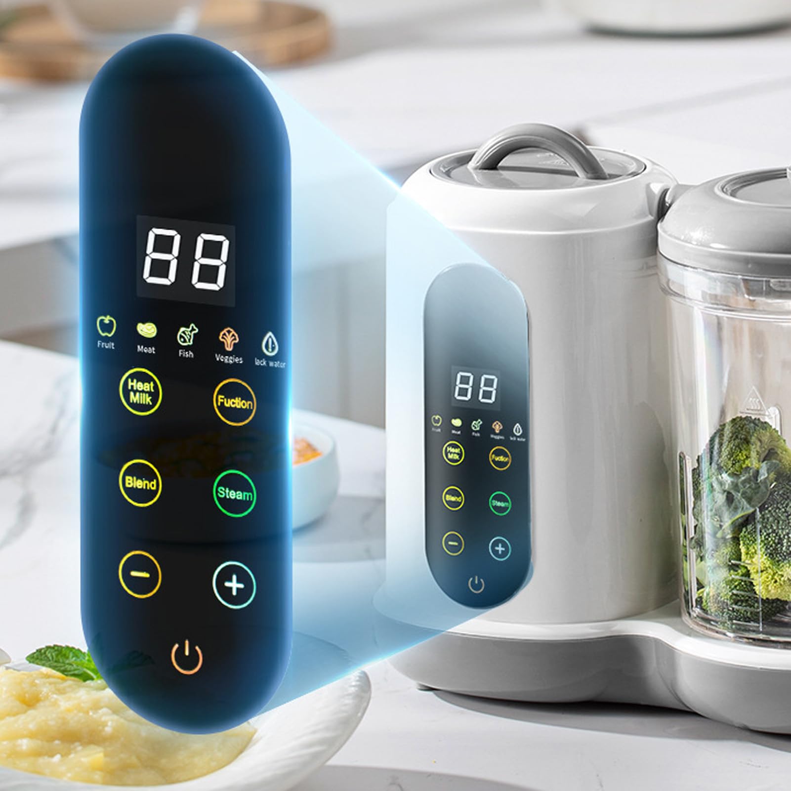 Maszynka do przygotowywania żywności dla niemowląt, parowar i blender, wszystko w jednym, elektryczny robot kuchenny dla niemowląt, 450 W, stal nierdzewna, automatyczny ekspres do puree, domowej