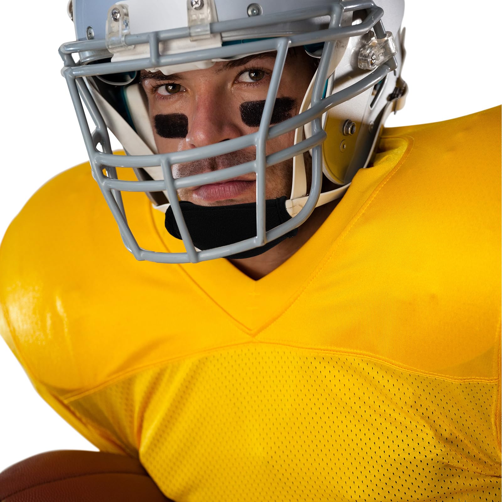 Libima 4 Pieces Small Size Football Chin Strap Cover Men's Chin Strap Pad Helmet Pad White and Black