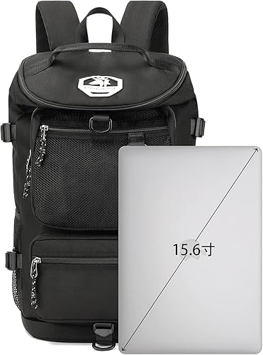 Miniatura 3 de Kalesi Bolsa de lona para gimnasio, 4 vías, impermeable, con compartimento para zapatos, para viajes, deporte, senderismo, portátil, color negro