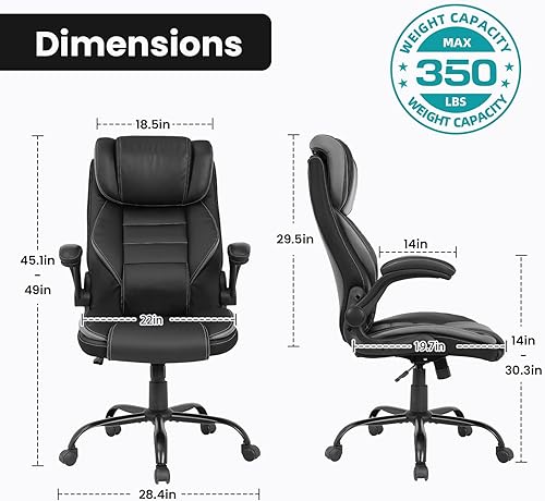 Miniatura 2 de Silla de oficina ergonómica, silla de escritorio ejecutiva reclinable con reposacabezas ajustable y soporte lumbar de resorte de bolsillo, cómoda