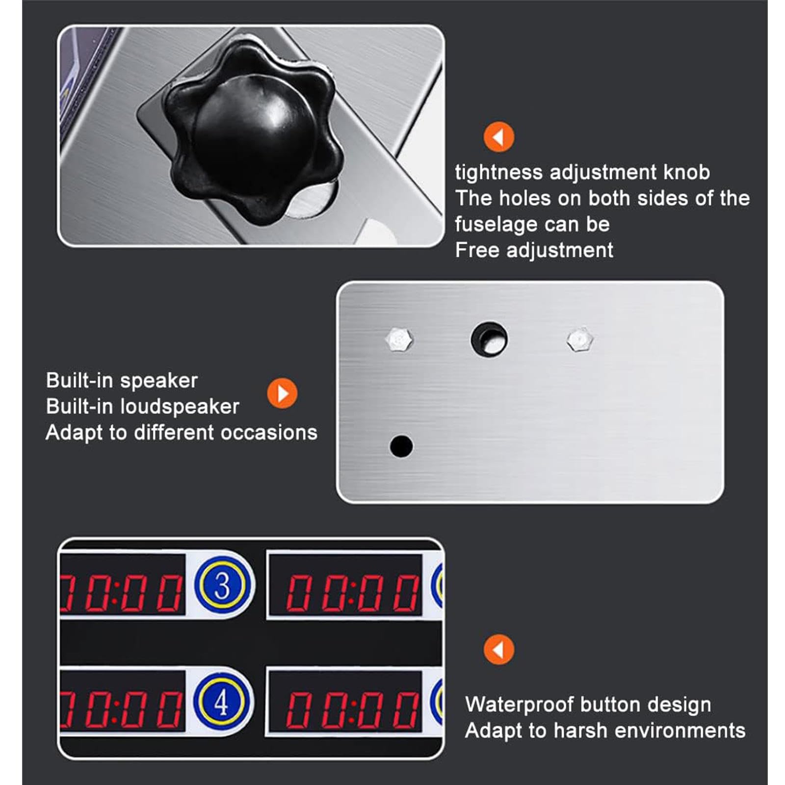 Timer di Cottura digitali a 16 canali Multipli, Timer da Cucina per ristoranti con Display a LED, temporizzazione Indipendente/Volume Regolabile per Camion/Cibo