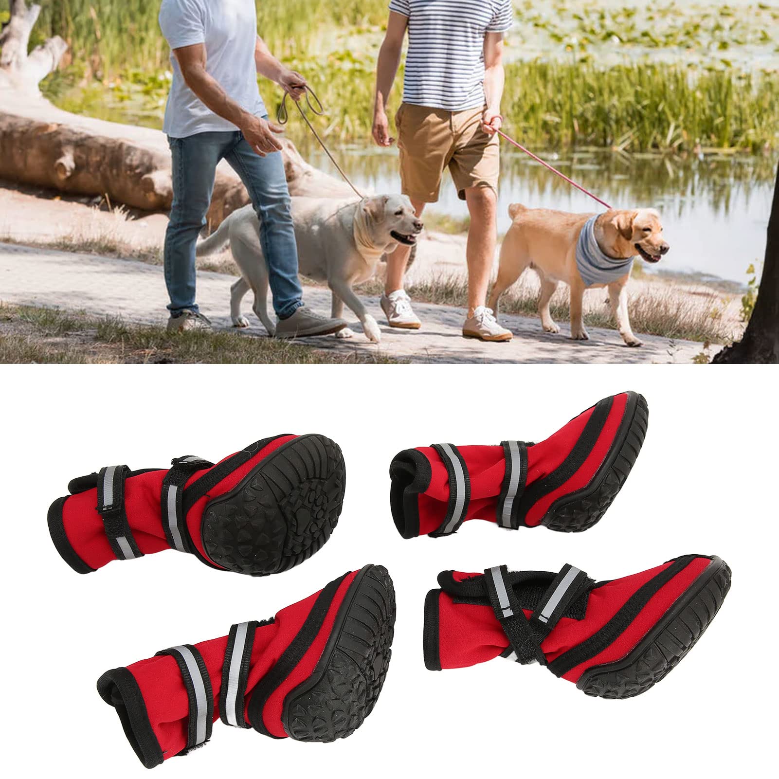 Chaussures de Randonnée pour Chiens, Semelle Antidérapante Solide, Respirantes et Réglables, Protection des Pattes d'animaux de Compagnie, Chaussures de Randonnée pour Chiens (XL)