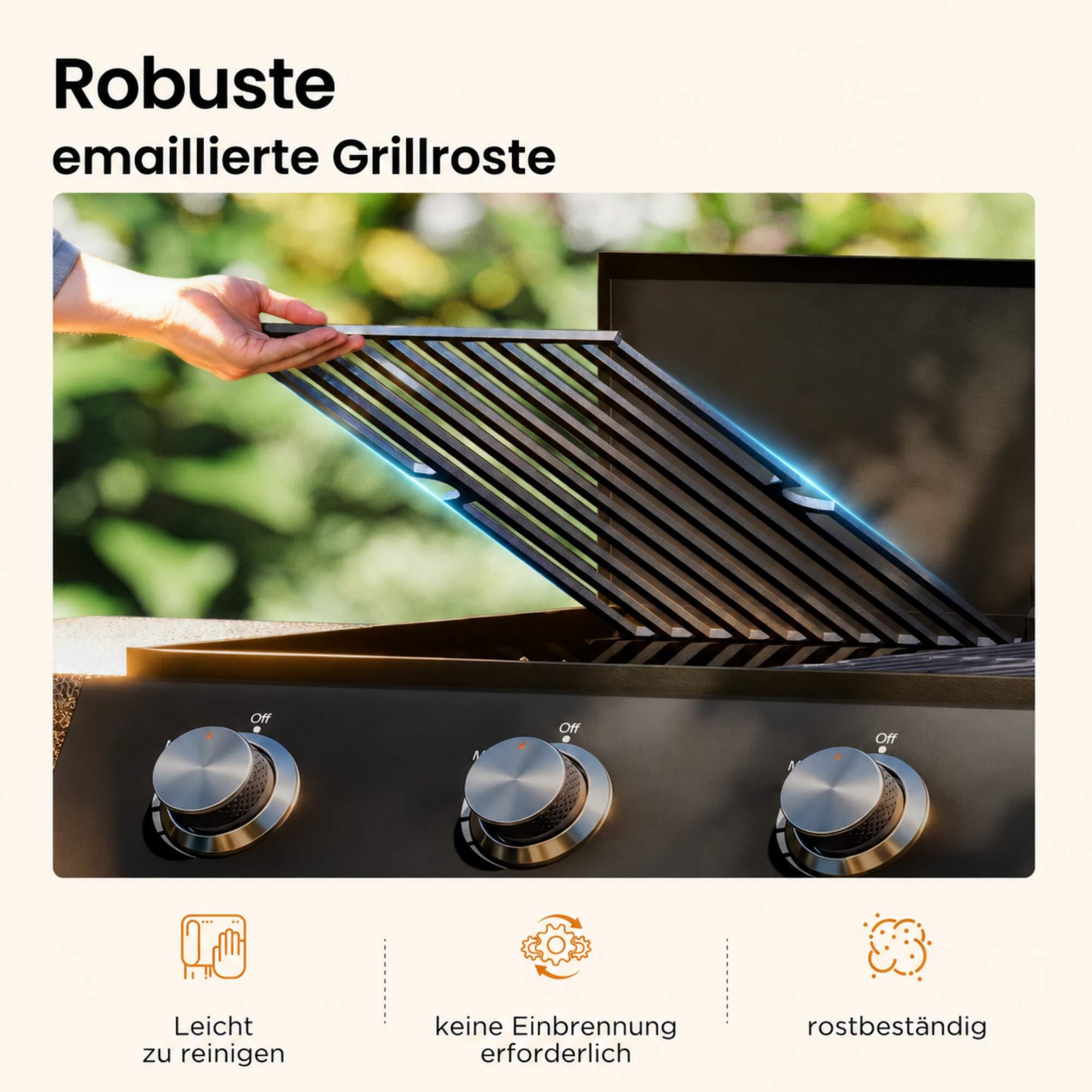 PHI VILLA Gasgrill 4 Brenner mit Plancha Grillplatte, Herausnehmbarer Rundrost Beistelltische, 4 Edelstahlbrenner mit Gasschlauch, 3110 cm² XL BBQ Outdoor Gas Grill für Garten, Terrasse & draußen