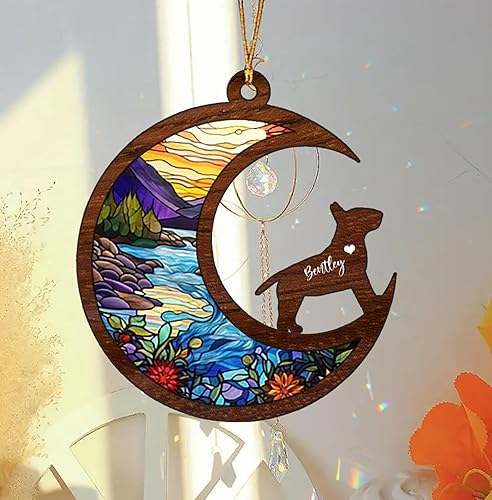 Bull Terrier - Adorno personalizado para atrapasoles para perros, regalo de pérdida de condolencias de mascotas, atrapasoles conmemorativo para