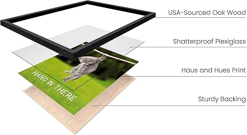 Miniatura 9 de HAUS AND HUES Póster de gato con texto en inglés Hang in There Cat, divertido póster de gato, bonitos pósteres motivacionales, póster para colgar en