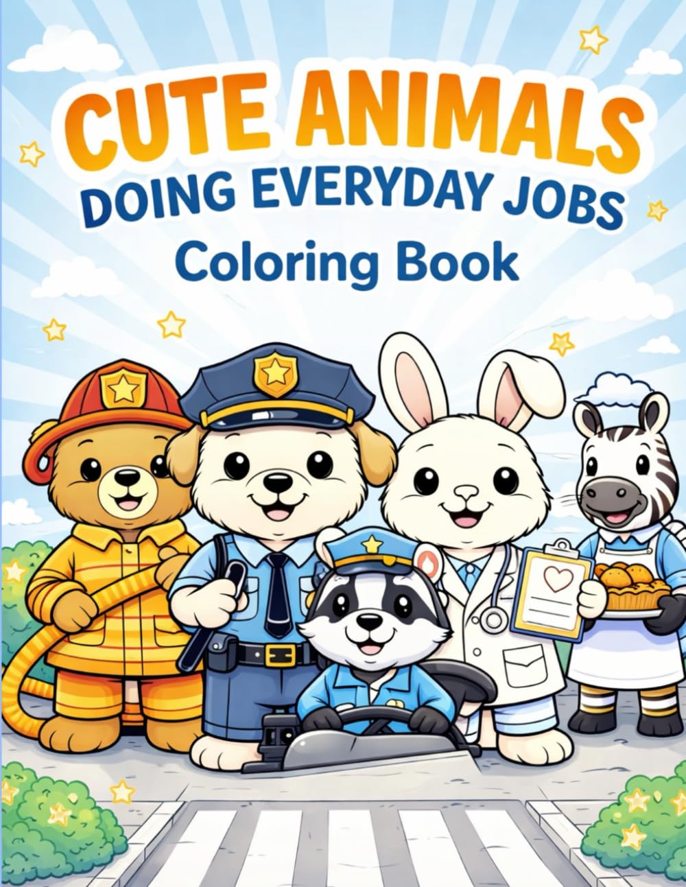 Amazing Animal Jobs Coloring Book: Cute Animal Jobs Coloring Book for Kids Ages 3-8 Fun Animal Professions, Career-Themed Coloring Pages, Easy and Big Bold Designs (Cute Animal Friends Life)