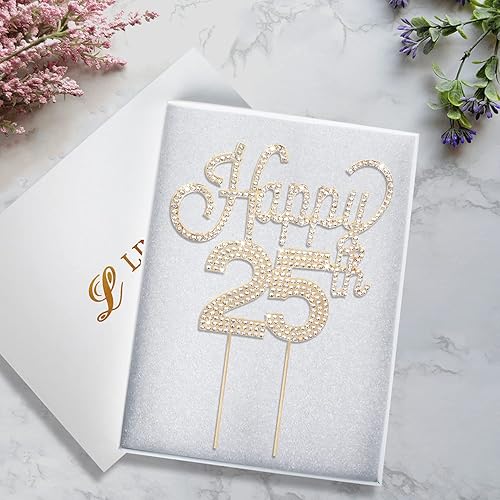 Miniatura 68 de LINGTEER Decoración de pastel de diamantes de imitación dorados para cumpleaños número 15 – Cheers to 15th Birthday Quince años de edad, decoración