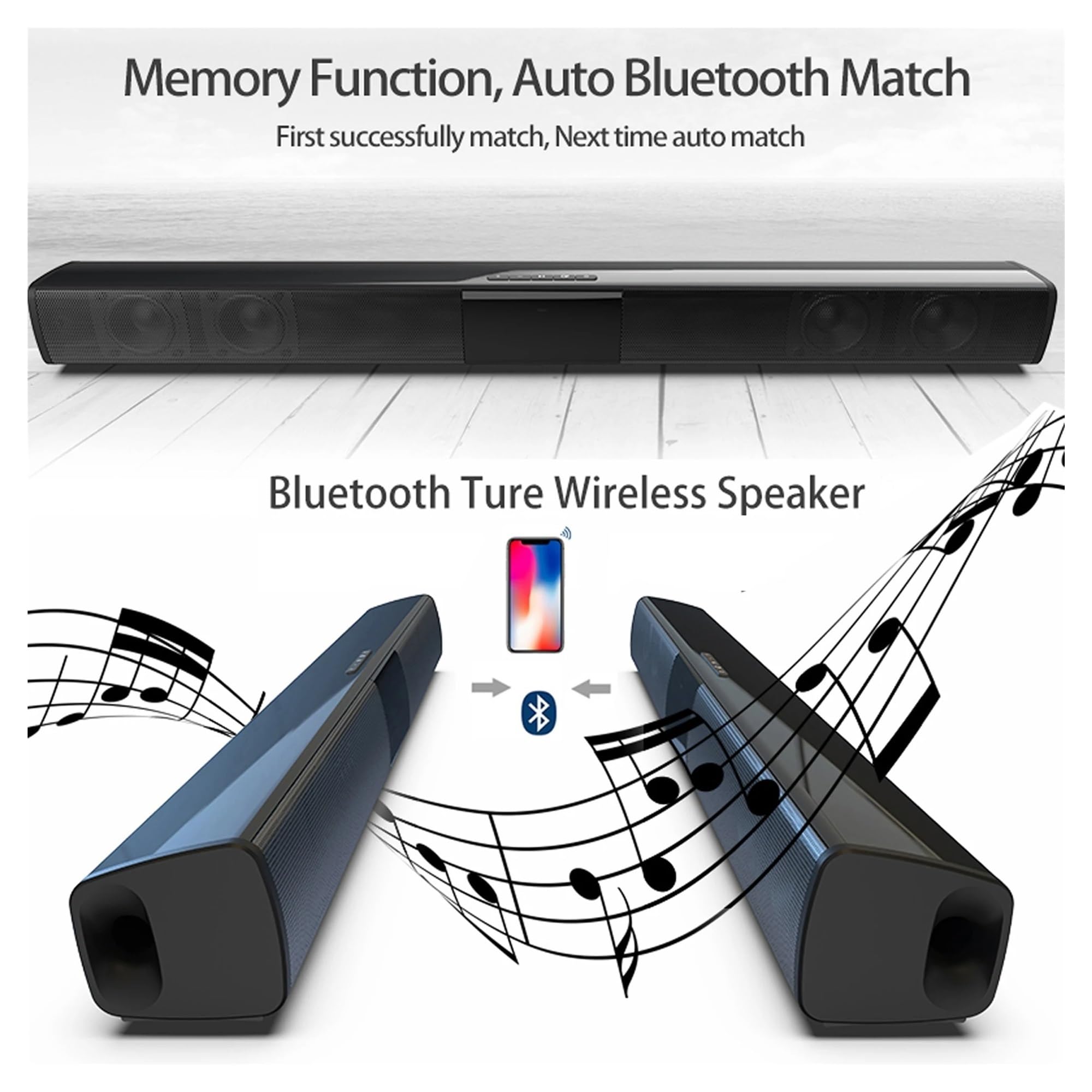System Dźwiękowy Kina Domowego 3D Głośnik Bluetooth Głośniki Komputerowe Do Telewizora Soundbar Box Subwoofer Radio Centrum Muzyczne Kolumna Boombox Wszechstronne MożLiwośCi PodłąCzenia(550 mm BS28B)