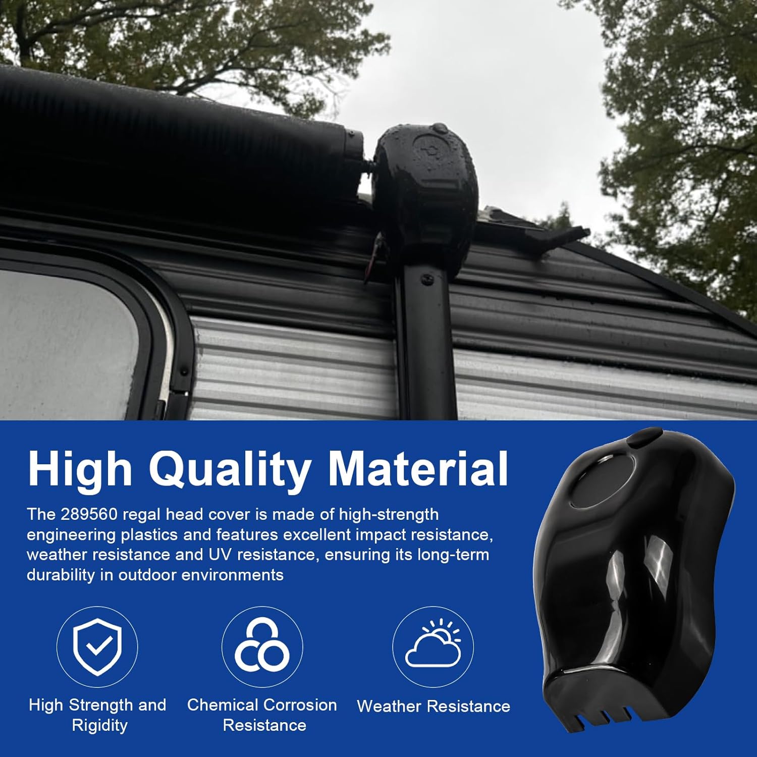 RV Awning Drive Head Front Cover 289560 Replacement Solera, Power Awning Motor Cover for Solera Compatible with Lippert Components Awning Parts, Power Awnings or Manual Pull-Style on Travel Trailer.