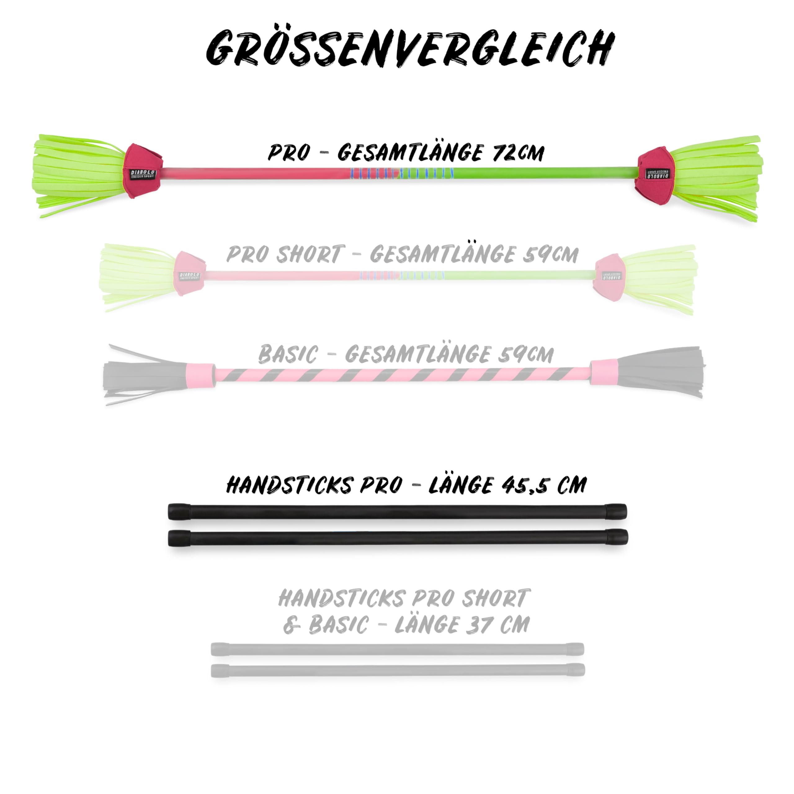 Diabolo Freizeitsport Flowerstick Pro Bâton de fleurs en fibre de verre avec 2 baguettes manuelles Réactif aux UV Peint à la main