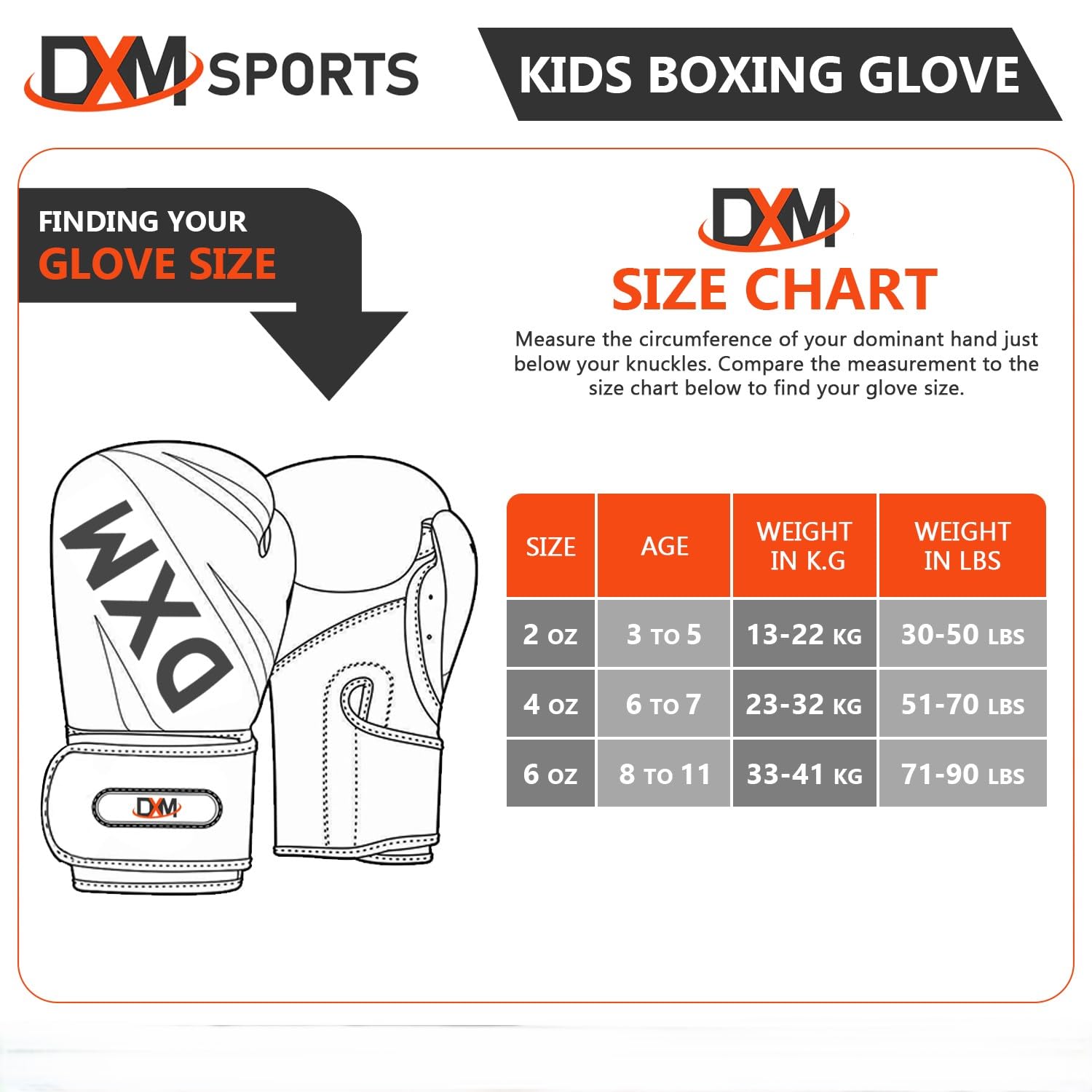 DXM SPORTS Dziecięce rękawice bokserskie, młodzieżowe rękawice bokserskie do bezpiecznego sparingu i treningu, rękawice dla początkujących, do kickboxingu i muay thai, idealne rękawiczki dla dzieci i