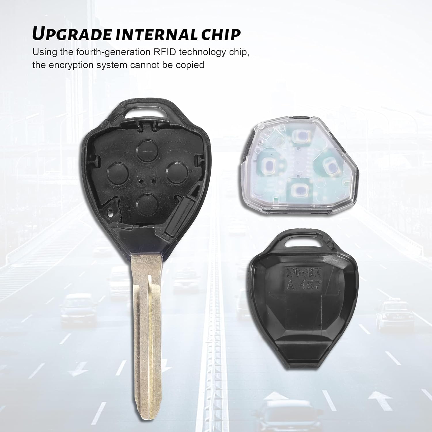 VOFONO Replacement Remote Key Fob Fits for Toyota Camry 2007 2008 2009 2010 2011/Corolla 2009-2010 Keyless Entry Remote Control FCC ID: HYQ12BBY, 89070-06232(Pack of 2)