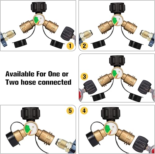 Miniatura 4 de Kohree Adaptador de manguera de propano de 5 pies de 1 libra a 20 libras, manguera adaptador de propano, manguera de tanque de propano para