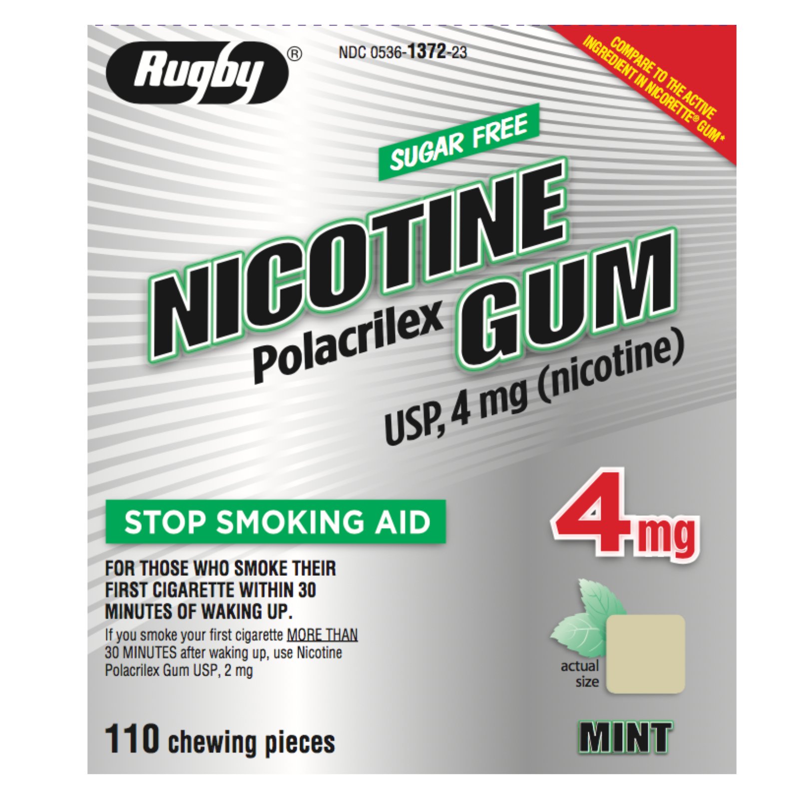NICOTINE GUM RUGBY MINT 4 mg 110