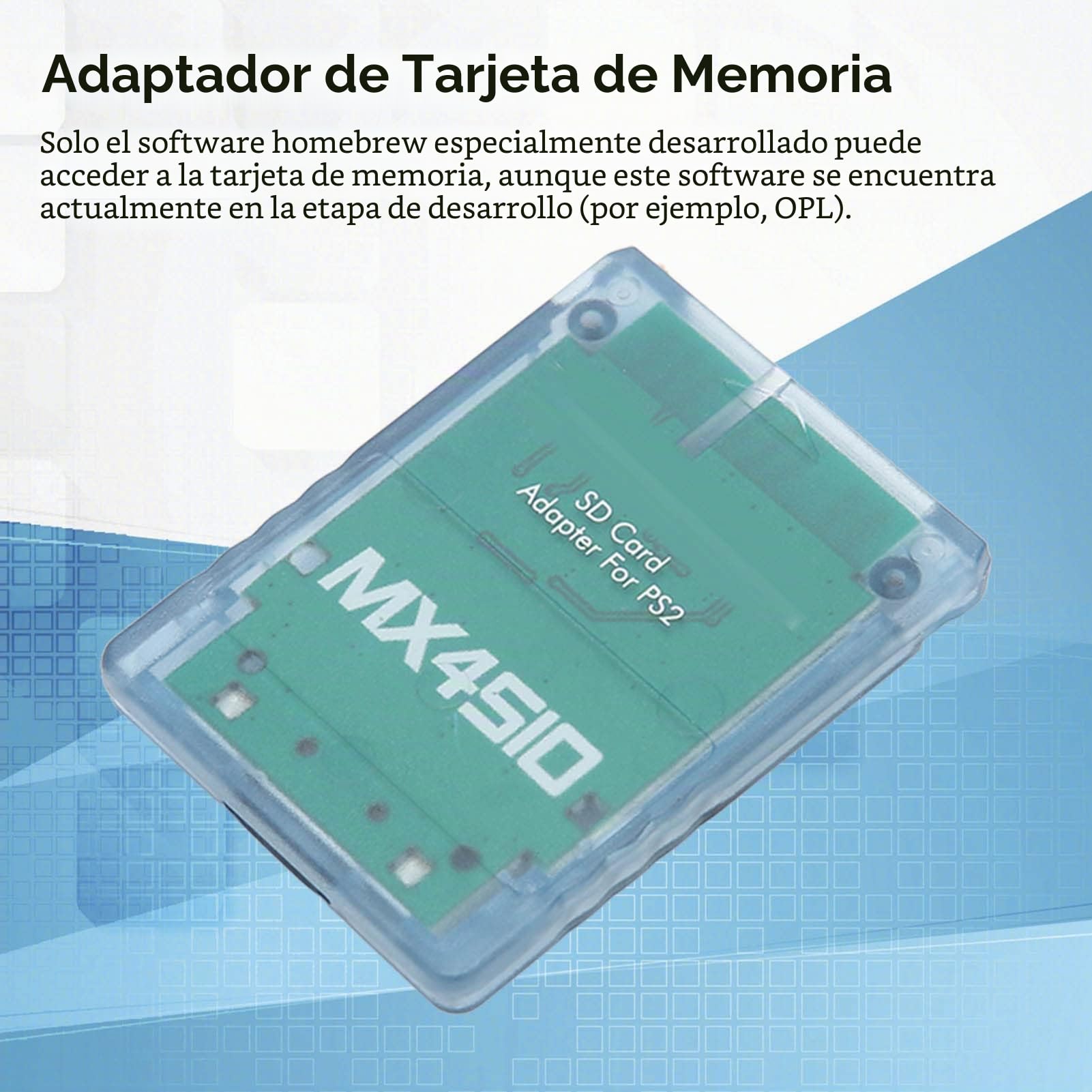 Adaptador de Tarjeta SD para , MX4SIO SIO2SD Adaptador de Tarjeta de Memoria de Reemplazo para Fat Consola (Azul Transparente)