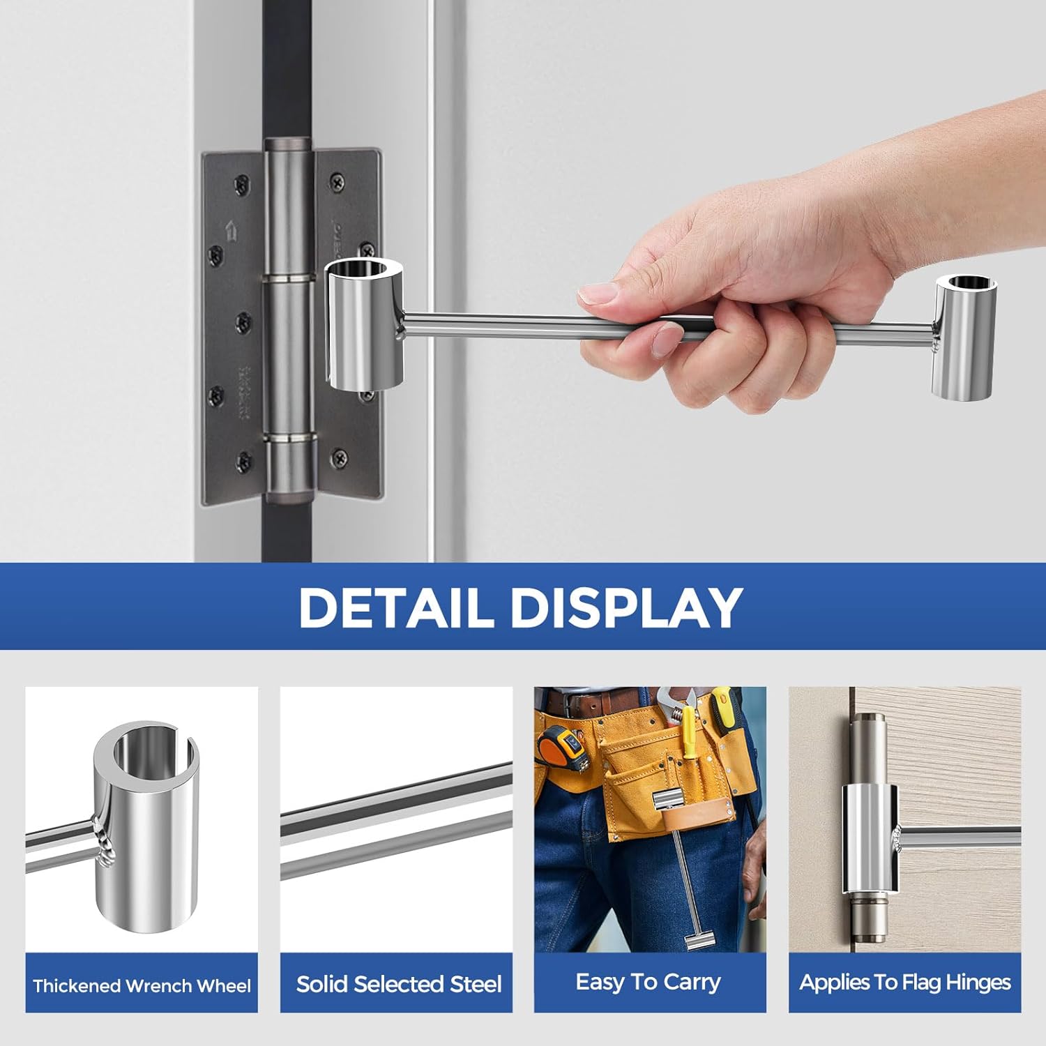 Door Hinge Adjustment Tool，2-Piece Set of 14-25mm Gap Adjusting Wrench，Double-Ended Wrenches，Ajustable Tool for Flag Type Hinged Doors (Adjustable Wrench(2 Piece set))