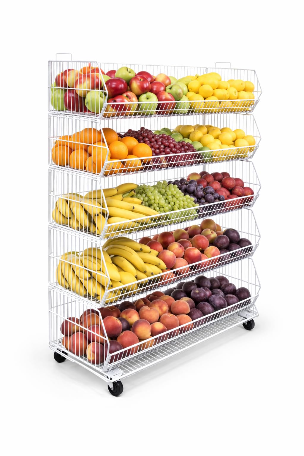 Completeshopfittings White 5 X Tier Stackable Display Baskets-100Cm