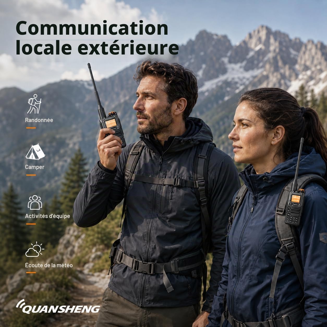 QUANSHENG UVK5(8) AM/FM/DTMF walkie Talkie 200 Channel Type-C Charging Three Frequency Receiving walkie Talkie NOAA Weather Forecast, with Flash VOX Replication Frequency LCD Display (1 Piece)