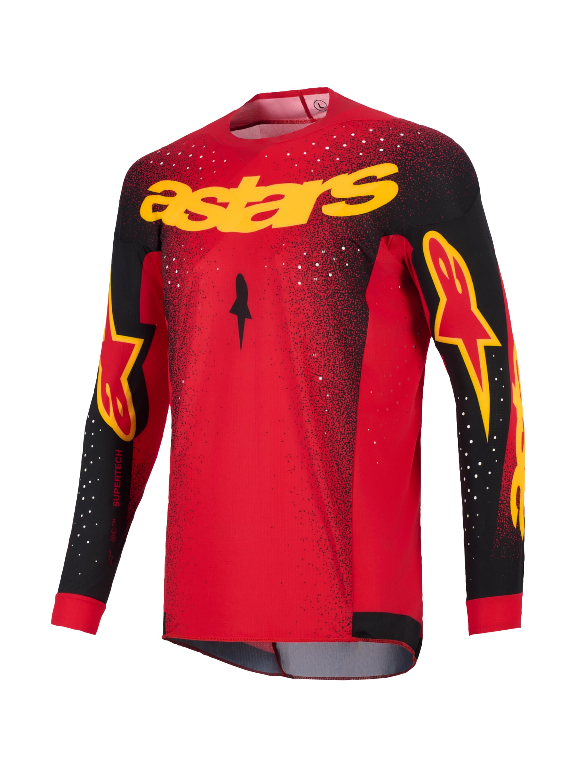 Alpinestars Supertech Scenz Maglia da motocross, nero rosso giallo, XL