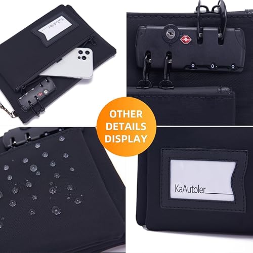 Miniatura 4 de Bolsa de dinero con cerradura, bolsa de dinero de doble capa para efectivo, pasaportes, suministros notariales, medicamentos, valiosa bolsa de