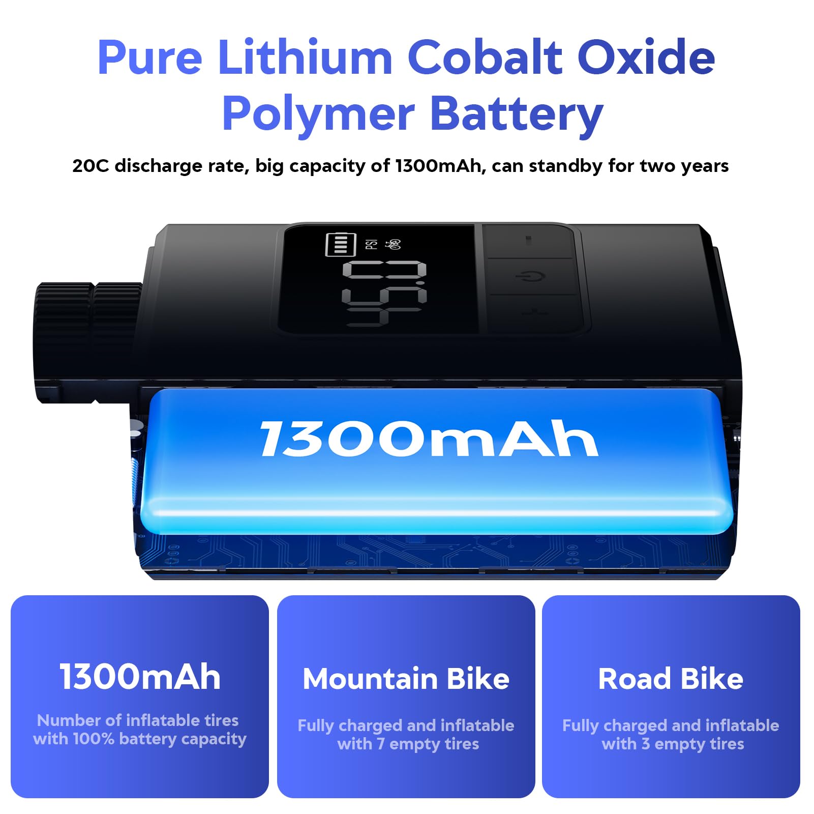 Mini Bomba para Bicicleta, 120 PSI Bomba para Bicicleta eléctrica, Bomba portátil para Bicicleta con válvula Presta y Schrader para Bicicletas de Carretera, Bike montaña, Bike urbanas
