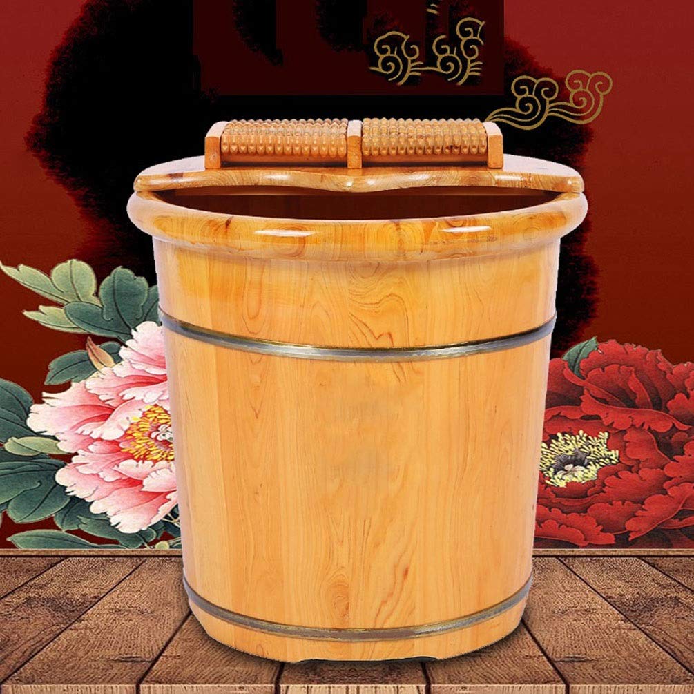 Vaschetta per pediluvi in ​​Botte di Legno per Piedi in ammollo, pediluvio Rilassante, Grande Vasca per pediluvio, Secchio per Piedi in Materiale Addensato.Pratico Comfortable Anniversary