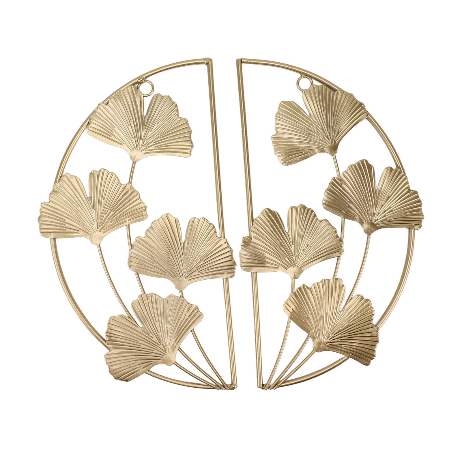 KIMISS Golden Ginkgo Leaf Wall Hanging Decor Golden Iron Art Wall Sculpture Wall Decor for Living Room Office Study