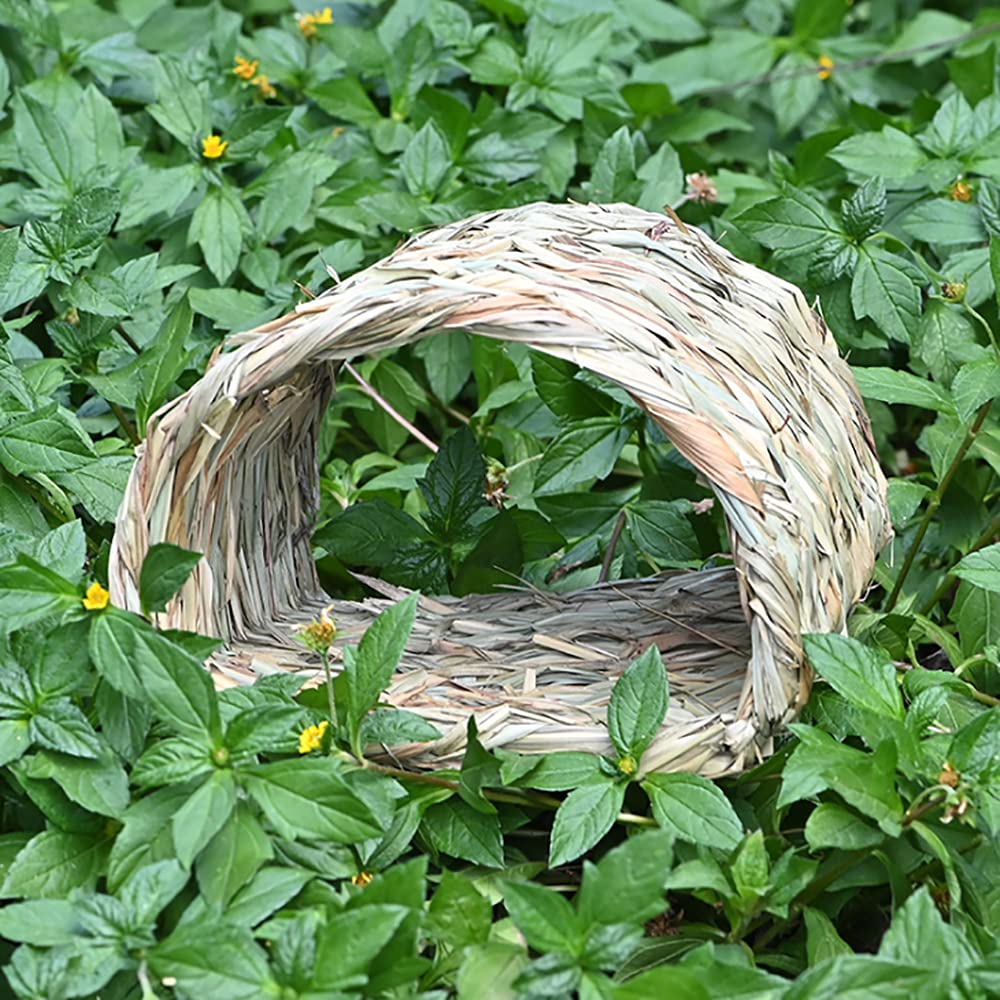 Maison tunnel en herbe tissée pour hamster, cochon d'Inde, base secrète pour le dressage de lapins nains, dragons barbu et autres animaux de poche