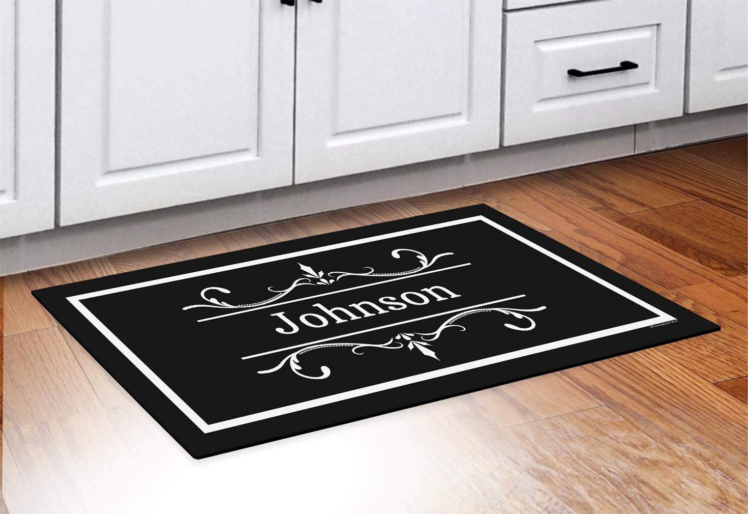 Custom Wedding Gifts Customized Text Personalized Welcome Mat Personalized Doormat Black and White