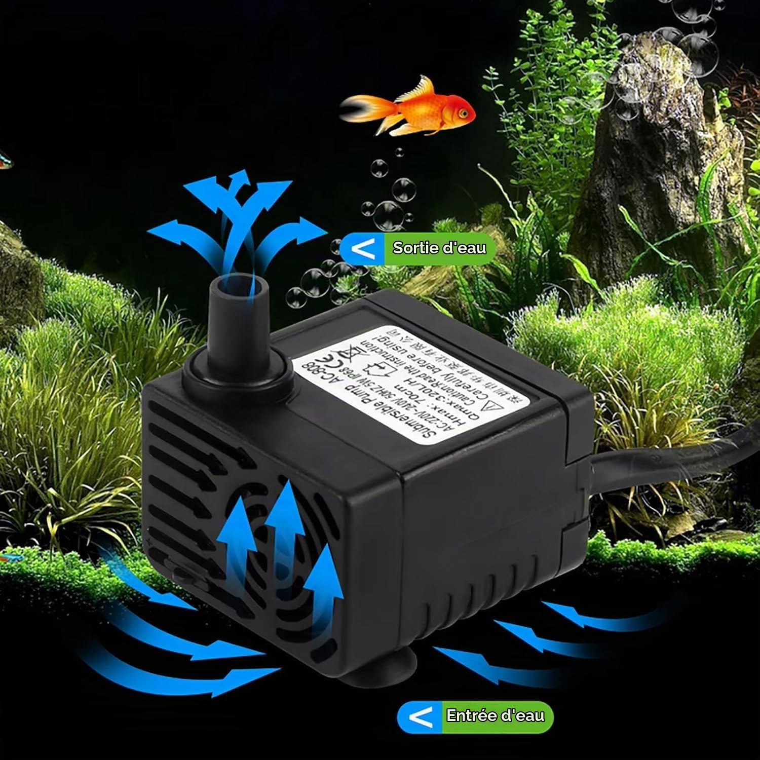 Qcwwy Refroidisseur D'aquarium Smart Electric Chiller Abs (Prise UE Pompe EU Plug 220V)