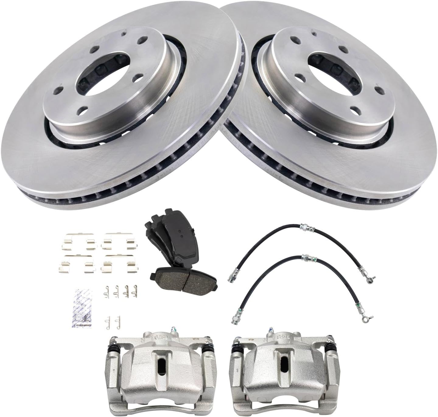 TRQ Front Brake Pad & Rotor Kit Ceramic Compatible with 2016 Mazda CX-5