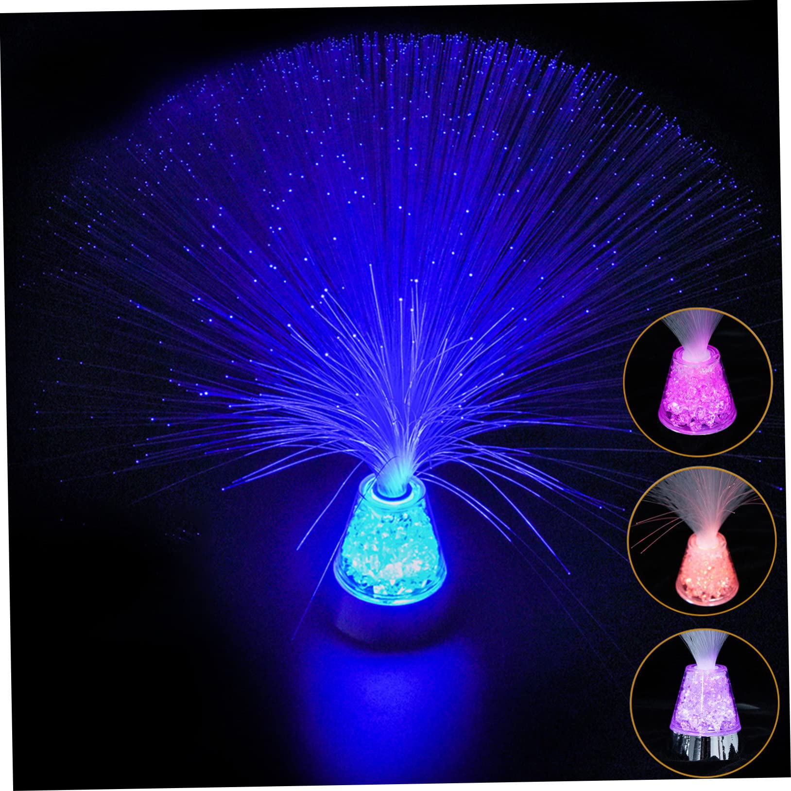 TEHAUX Battery-Powered Fiber Optic Light Thick Sensory Lamp Changing Decorative Led Fiber Optic Lamp for Home
