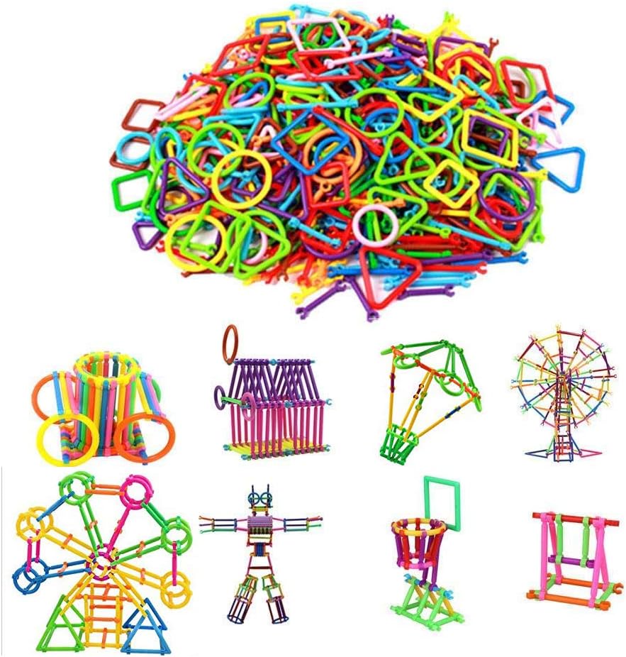 DIY Construction Interlocking Smart Sticks with Different Shapes Educational Building Block Game Set for Kids, Jumbo Pack (Multi Color, Plastic)