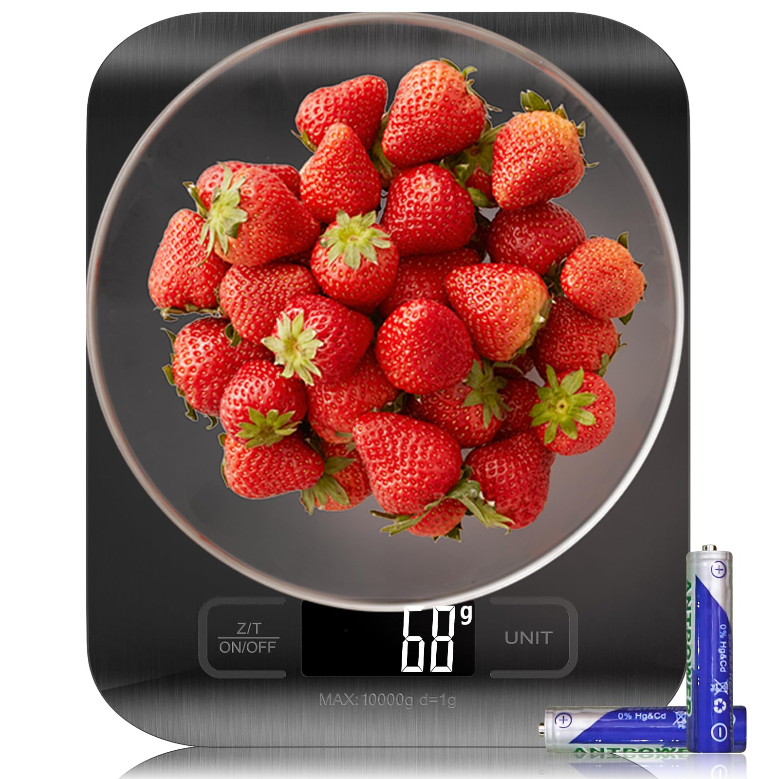 Kitchen Scale,GeeRic Digital Food Scales with Batteries,22lb/10kg Capacity, 6 Units with Tare Function Food Scale for Cooking, Baking, and Meal Prep