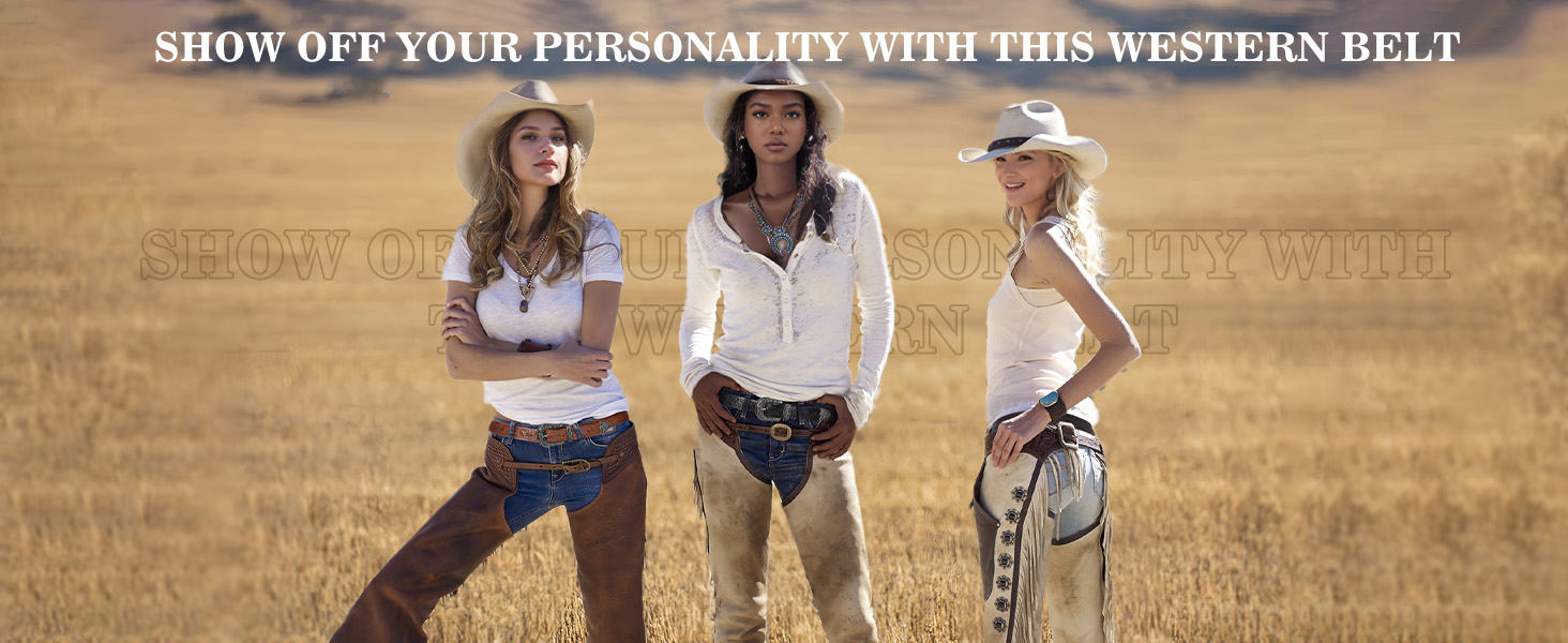 Western Belt with Vintage Floral Carved Design for Jeans and Pants Women Cowboy Western-Leather-Belts-Women Vintage Waist-Belts with Hollow  main image 3