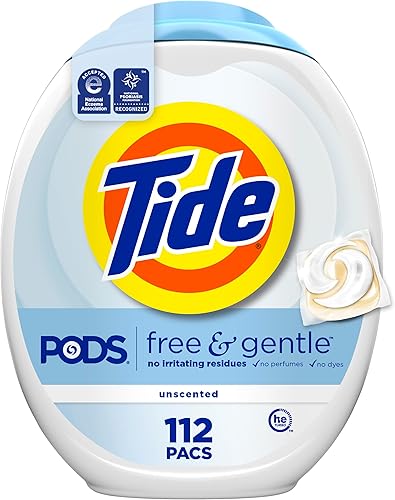 Vista 13 de Tide Detergente para ropa libre de PODS y suave, compatible con él, sin perfume, suave con la piel, 76 unidades, detergente para ropa Tide PODS