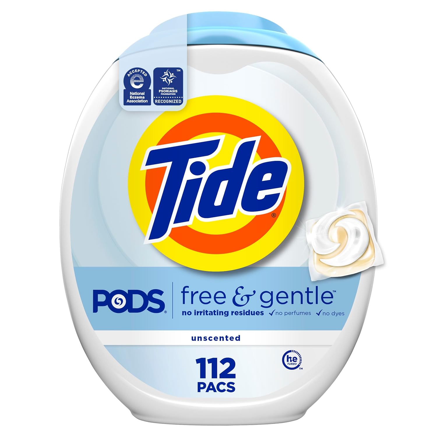 Tide PODS Free Gentle Laundry Detergent Soap Pacs 112 Count Tide PODS Laundry Detergent