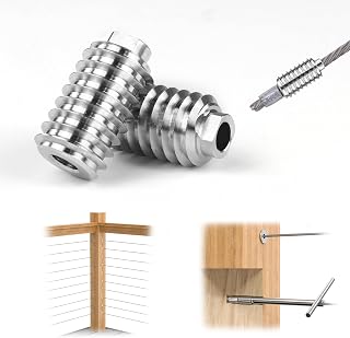 Muzata 40Pack 3/16" Invisible Cable Railing Kit Swage Lag Screw Tensioner CableGenie T316 Stainless Steel Completely Hidden for 4x4 6x6 8x8 Wood Posts Deck Stairs CR99, CV1 CG1