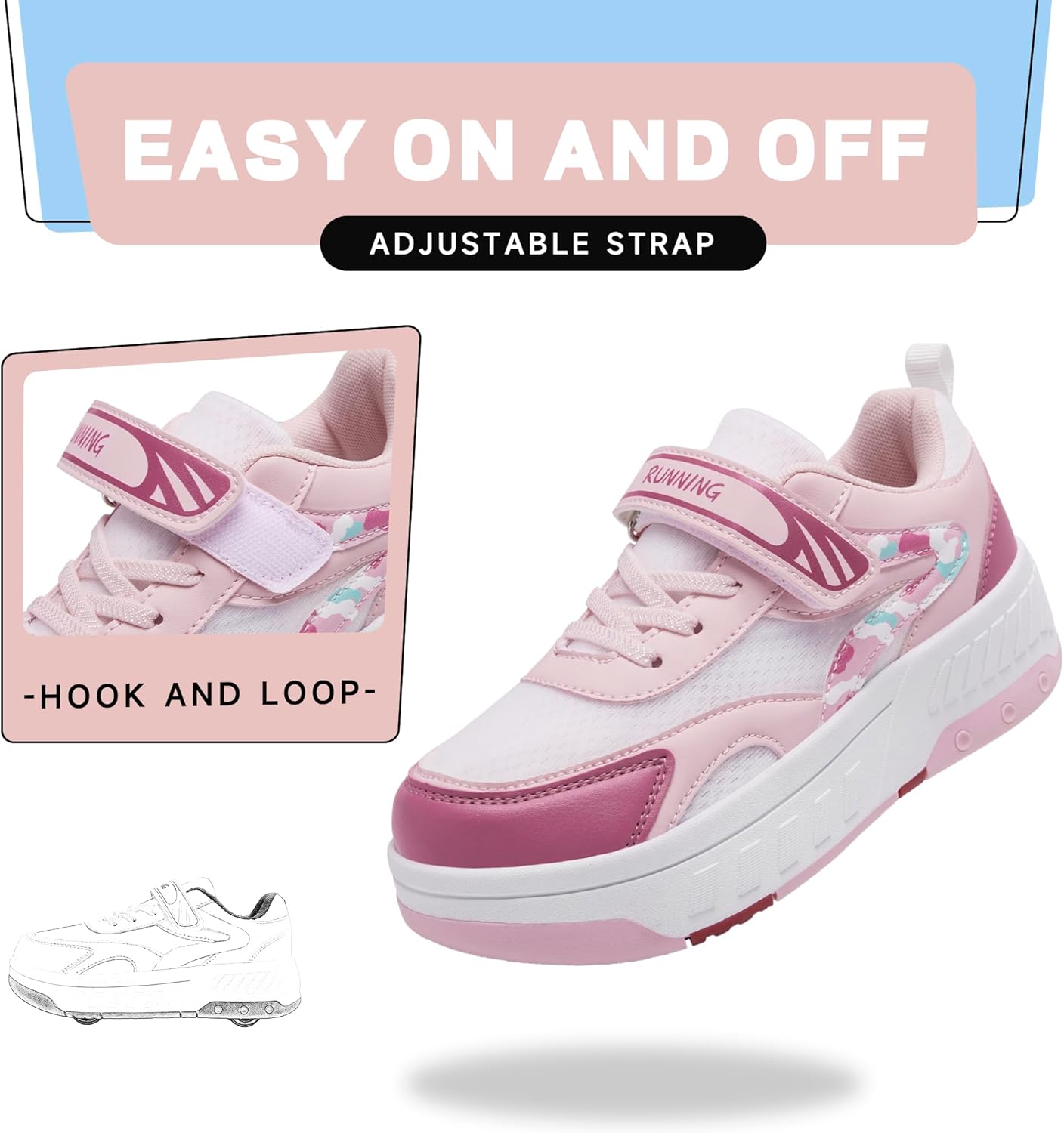 Summer Breathable Mesh 4-Wheel Kids Roller Skates Shoes for Boys Girls Stylish Durable Comfortable Sneaker