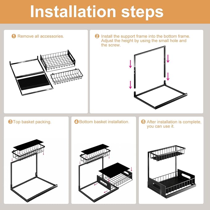 Organizador para bajo el fregadero ajustable 2 piezas miniatura 4