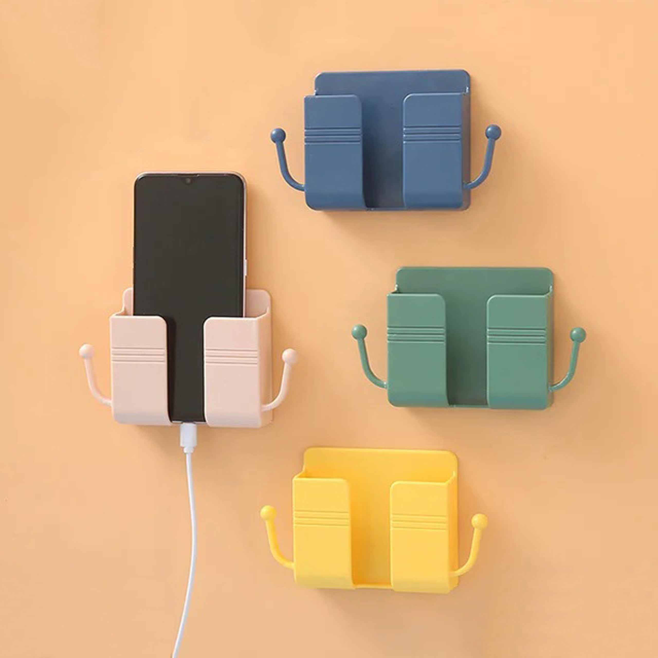Kelby Plastic 4 Pcs Versatile Plastic Adhesive Square Wall Mounted Mobile Stand - Secure and Convenient Smartphone Holder for Hands-Free Access (B0C7151FYW) Amazon Price History, Amazon Price Tracker