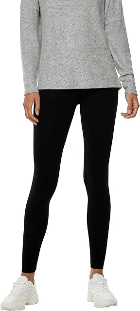 ONLY Women's Black Yoga Pants - High Comfort Cotton Leggings