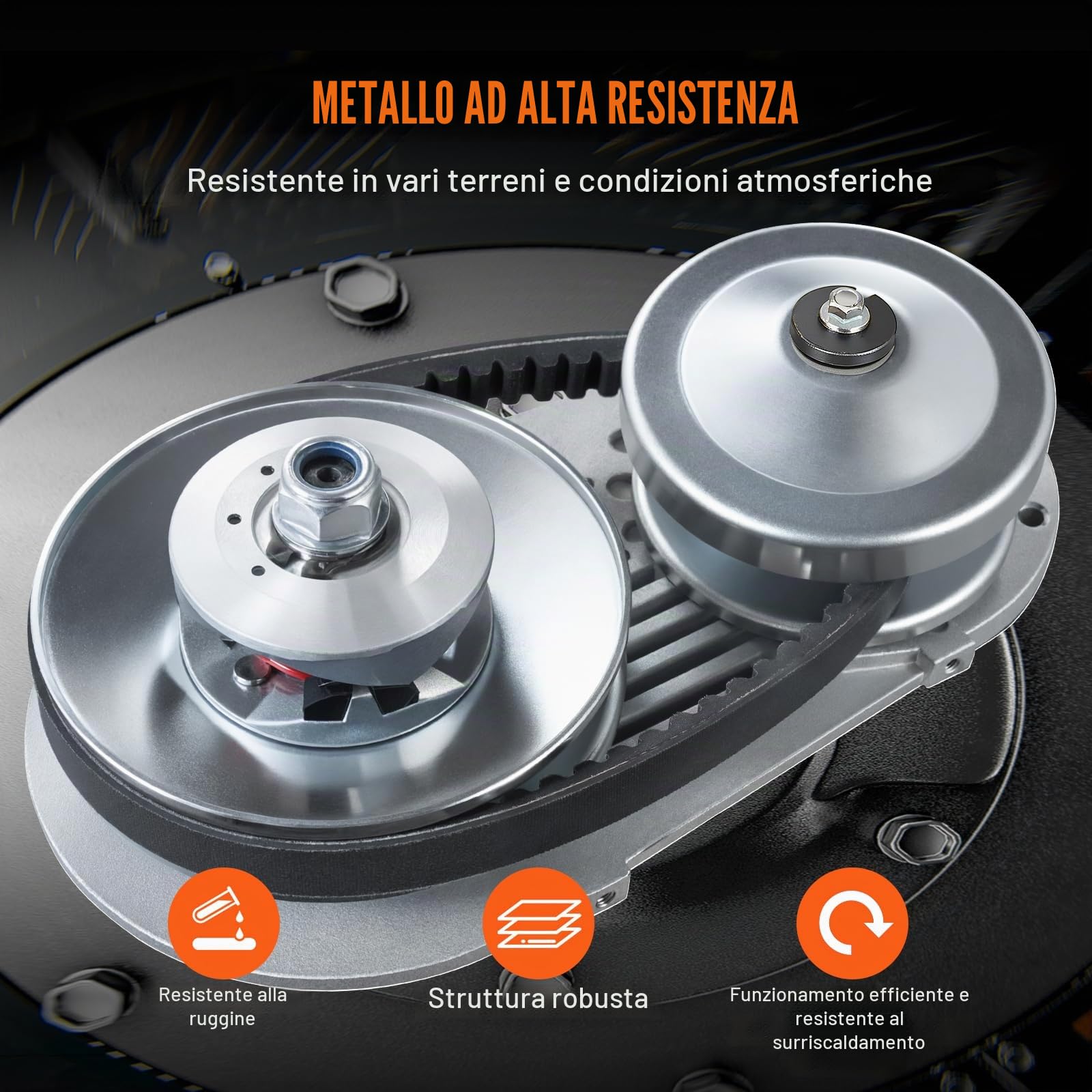 VEVOR Frizione di Trasmissione Motore 2-8 CV Frizione di Trasmissione ad Alta Resistenza 2000 Giri/min con Ruote dal Design Asimmetrico, Frizione Robusta Durevole, Accessori Completi, per Vari Motori